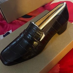 Size 7 Brown loafers w heel.  New in box!